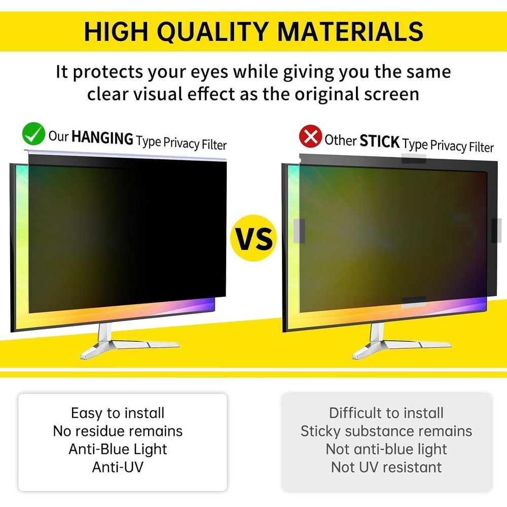 27 Inch Privacy Screen for 16:9 Monitor – Anti-Blue Light & Anti-UV Protection - Picture 10 of 13
